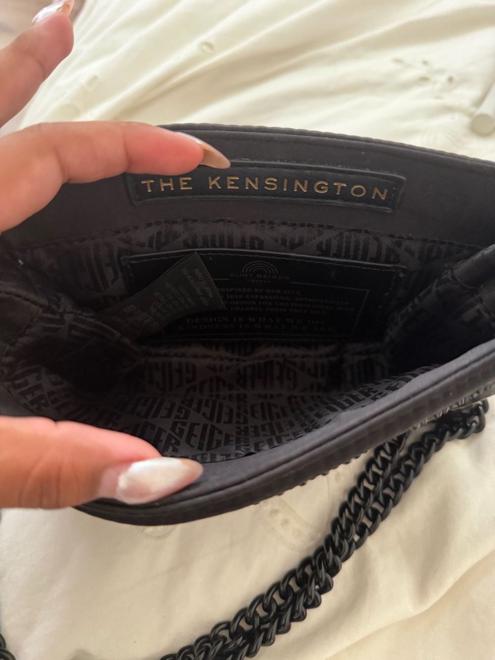Kurt Geiger London Mini Kensington Monochromatic Rhinestone Crossbody Bag - Picture 5 of 7